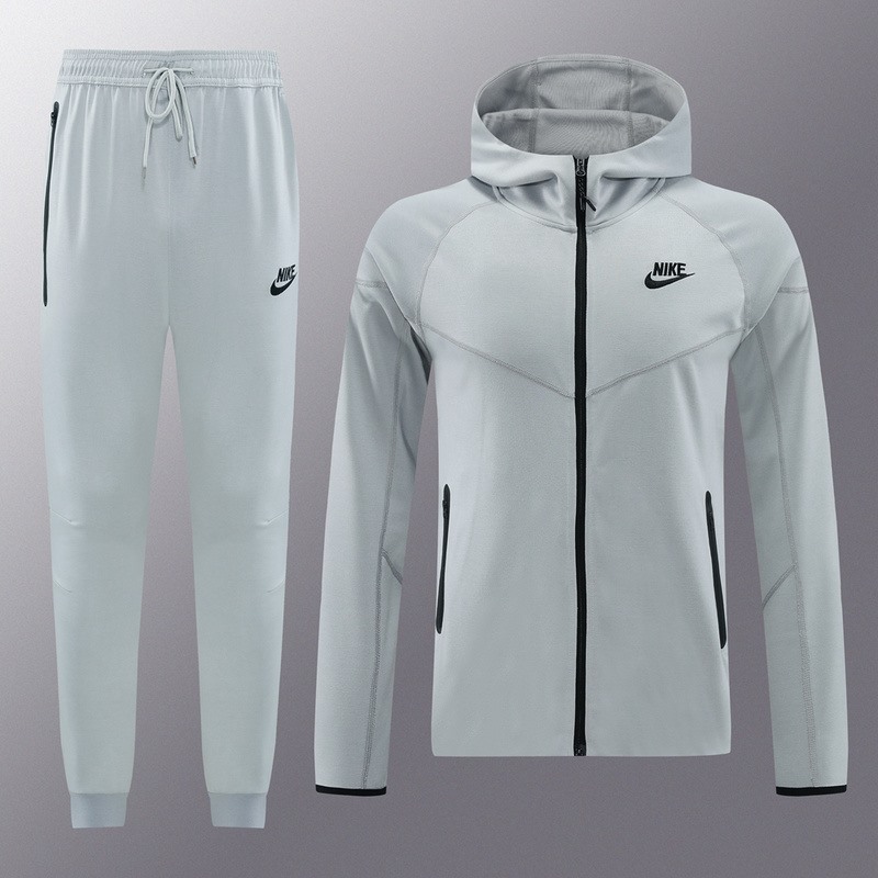 2024 Nike Grey Hoodie Jacket Kit Set Football Team Shirt Sports Fashion