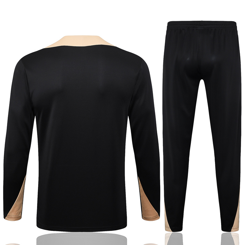 24/25 Barcelona Black Long-sleeved half-pull training kit Football team kit