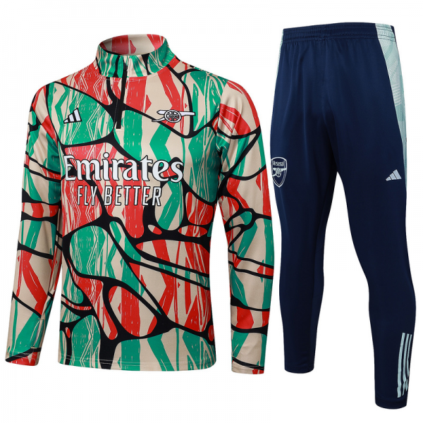 24/25 Arsenal Red Green Long-sleeved half-pull training kit Football team kit