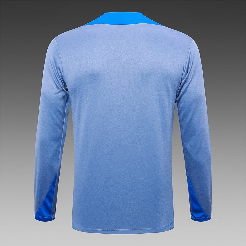 24/25 Inter Milan Gray Blue Long-sleeved half-pull training kit Football team kit