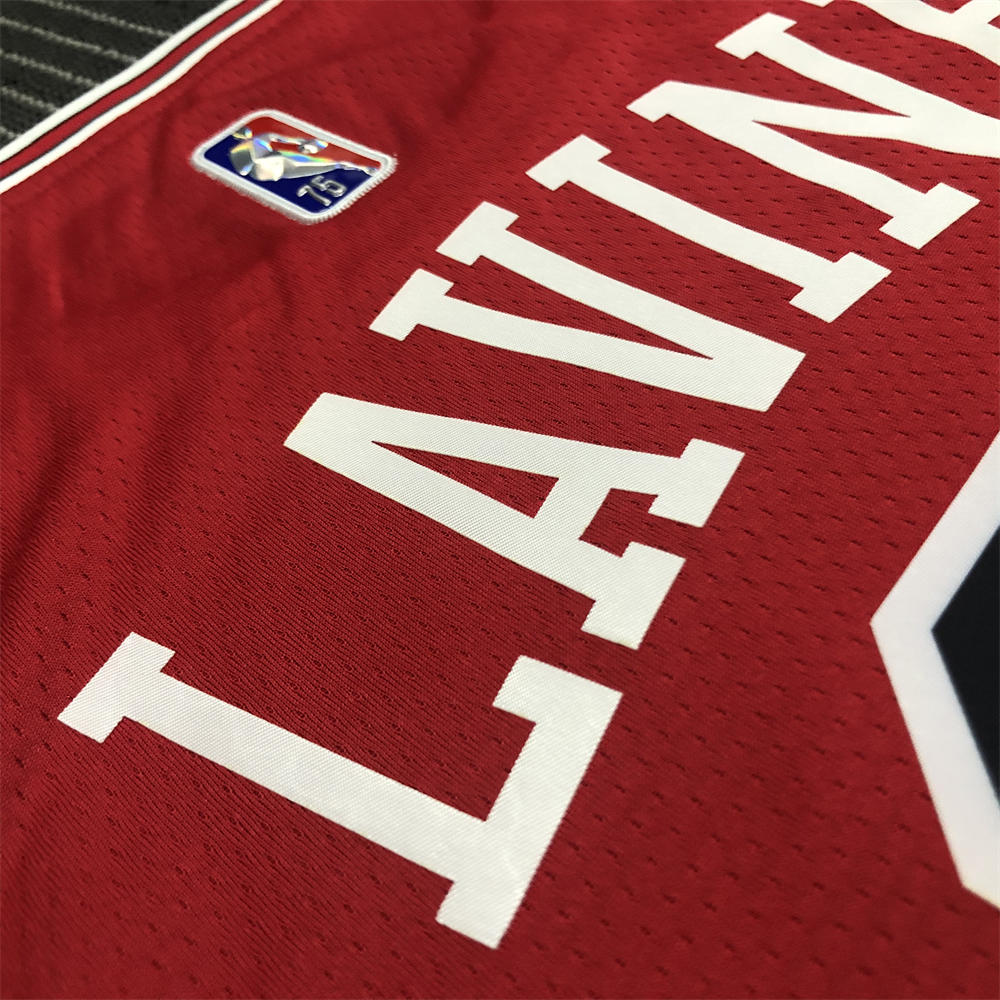 NBA Chicago Bulls Round Neck Red 75th anniversaryJersey LAVINE#8 S-XXL