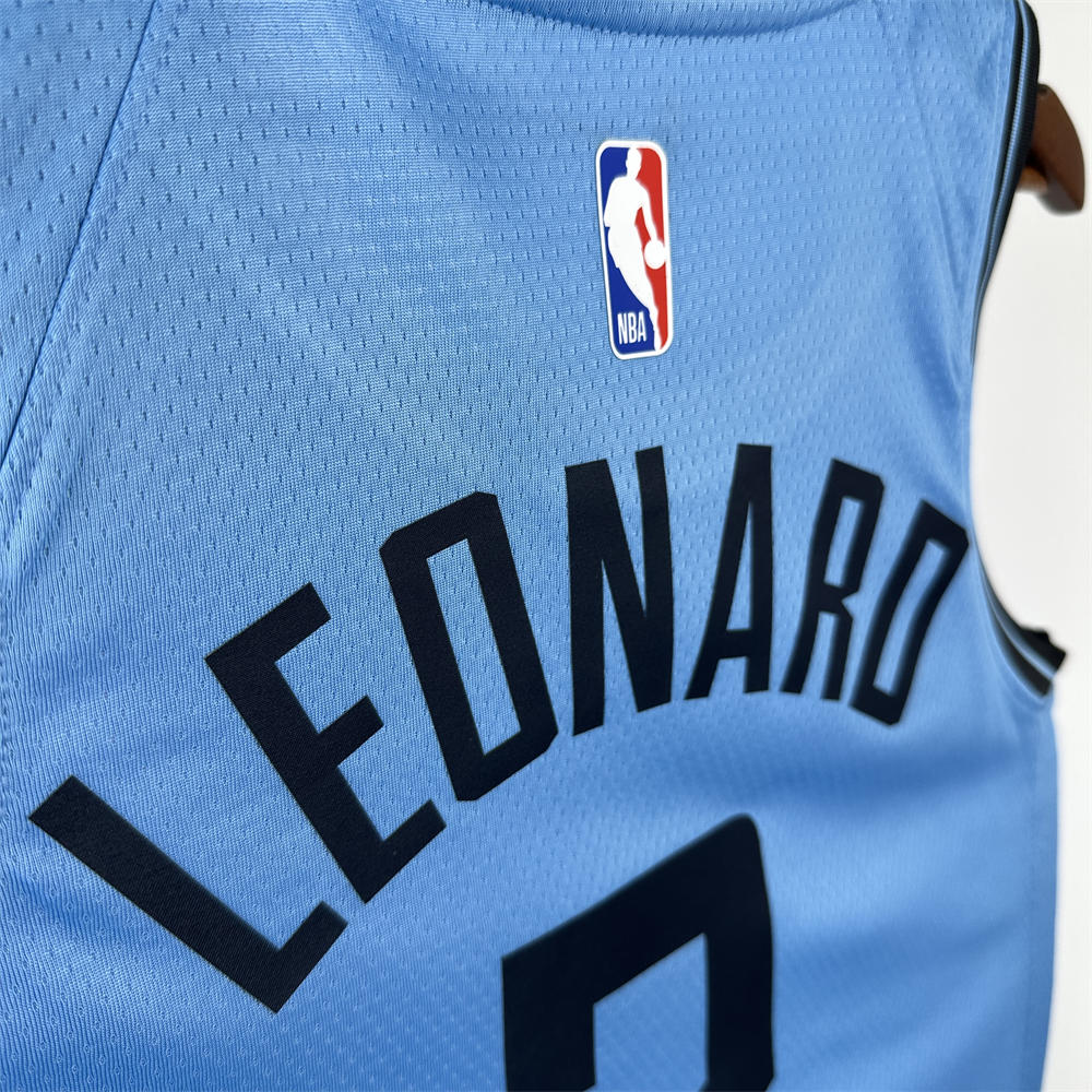 NBA Los Angeles Clippers 24/25 City Edition Round Neck Blue Jersey LEONARD#2 S-XXL