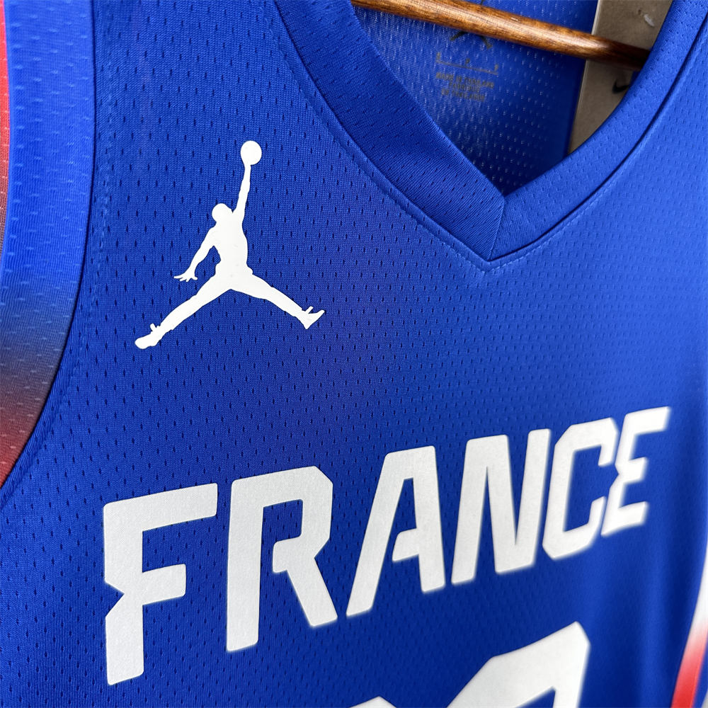 NBA France 2024 Olympic Games Blue jersey WEMBANYAMA#32 S-XXL