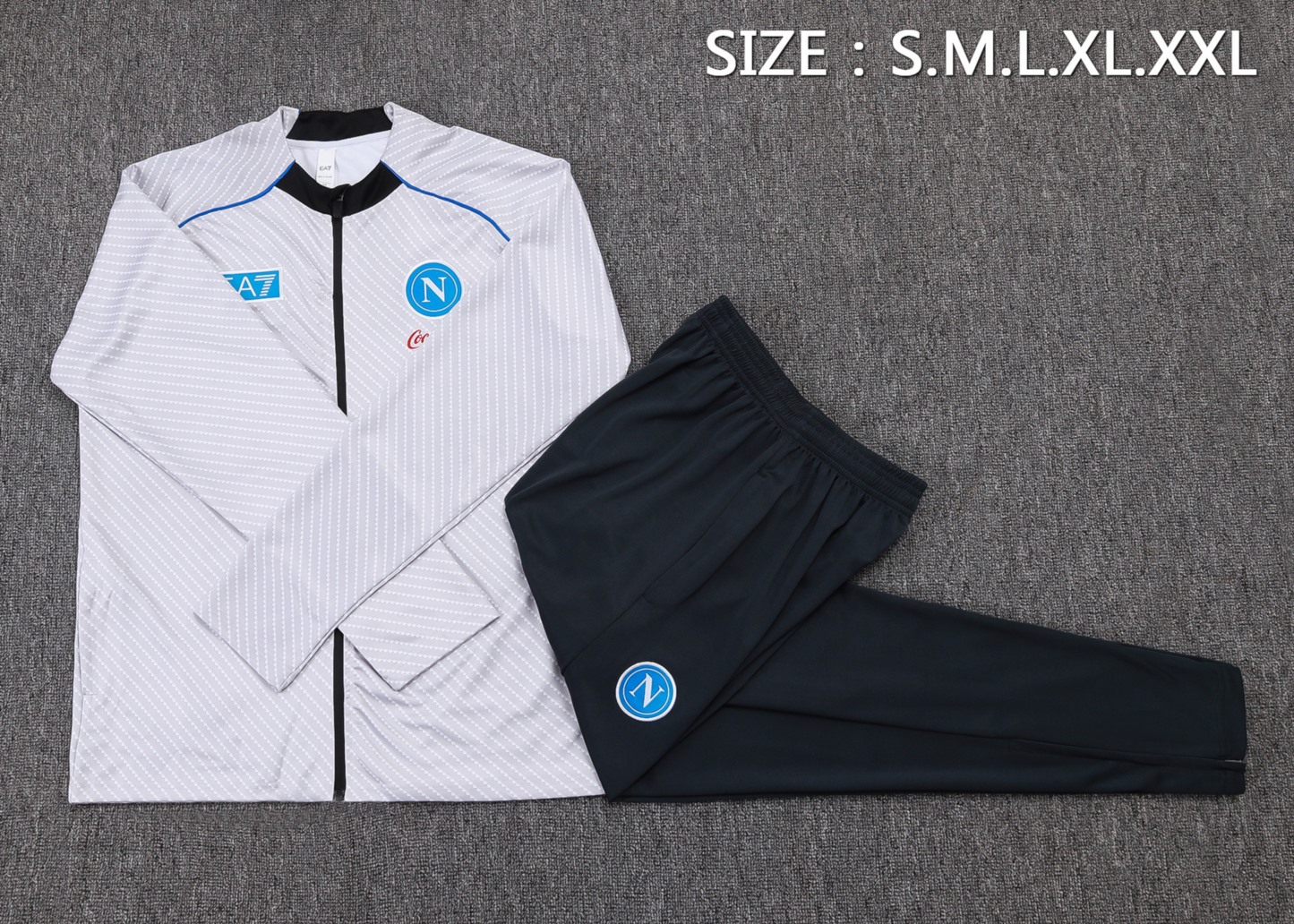 2025/26 Naples light gray Jacket Training Suit Set Football Team Shirt Sports Fashion