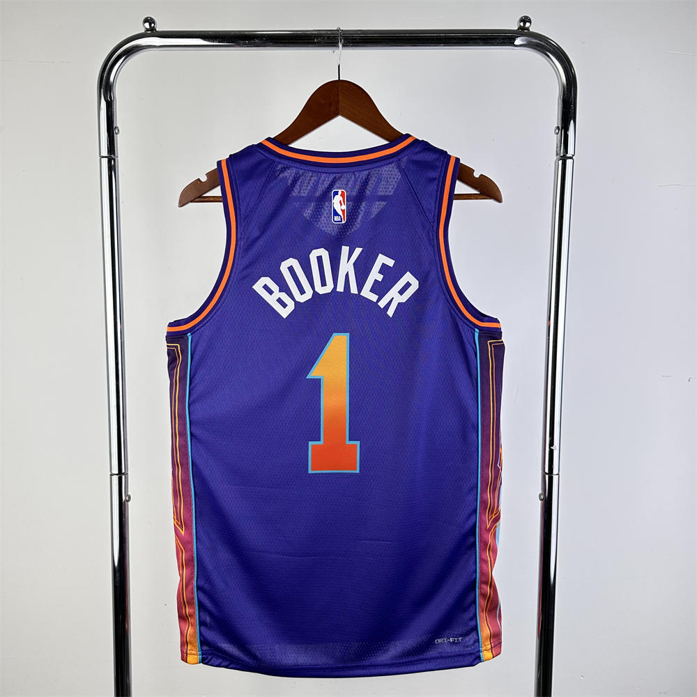 NBA Phoenix Suns 2024 City Edition BOOKER#1 Purple Jersey S-XXL
