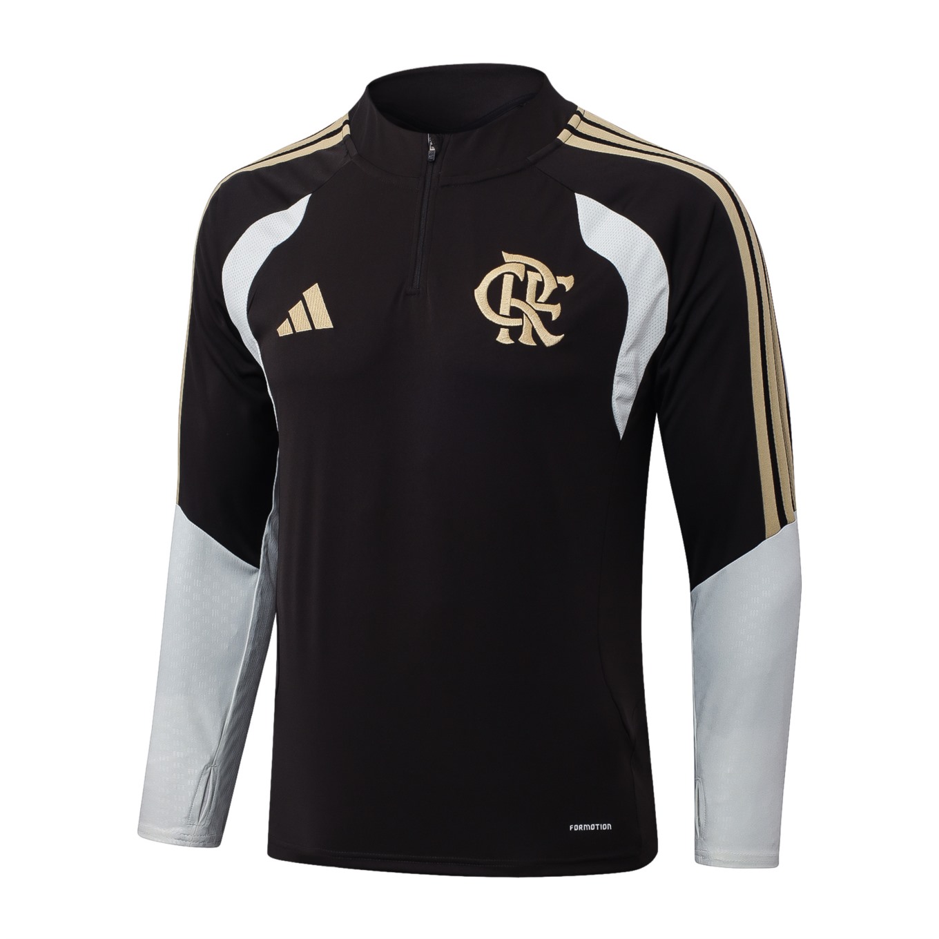 2026 Flamengo Dark brown Long-sleeved half-pull training kit