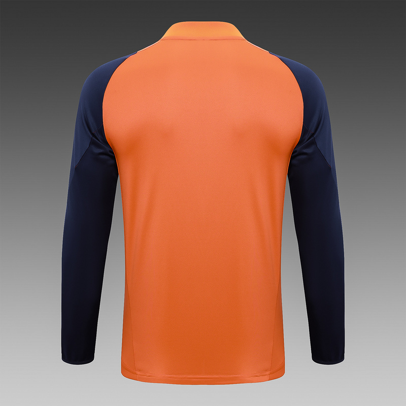 24/25 Manchester United Orange Long-sleeved half-pull training kit Football team kit