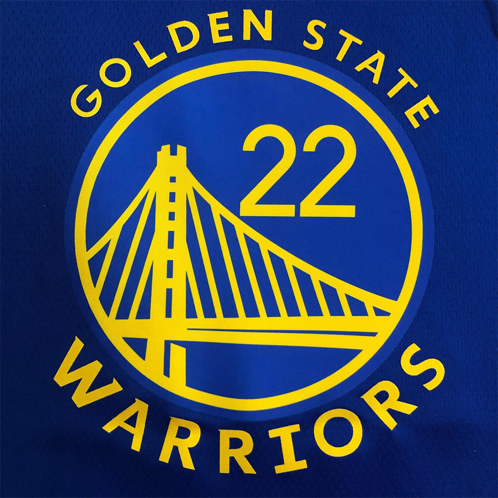 NBA Golden State Warriors V-Neck 75th anniversary Blue Jersey WIGGINS#22 S-XXL