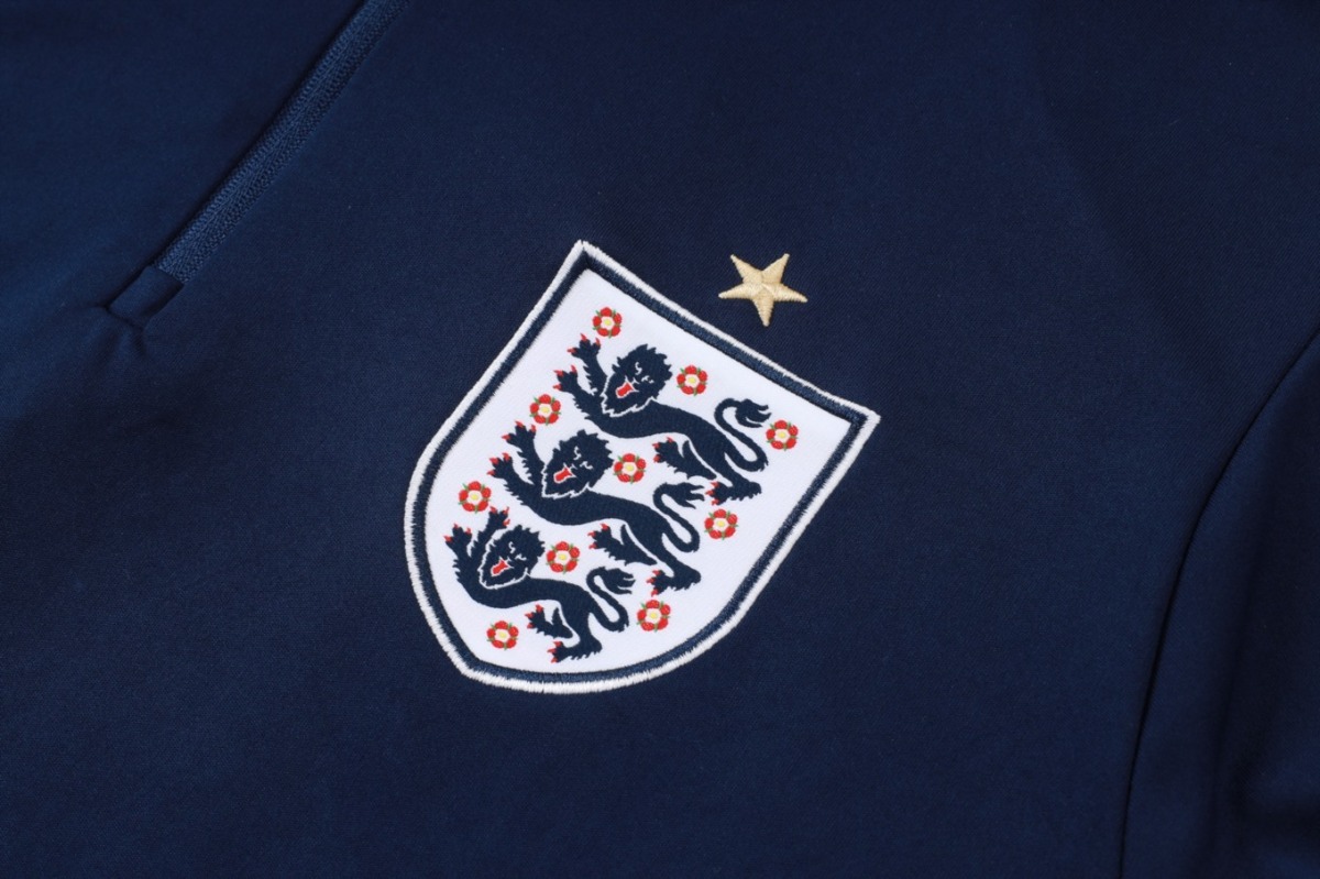 2026 England Cyan Long-sleeved half-pull training kit