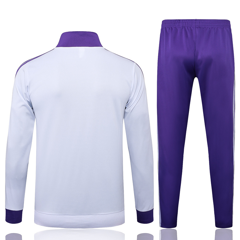 2024/25 Real Madrid White Jacket Training Suit Set Football Team Shirt Sports Fashion