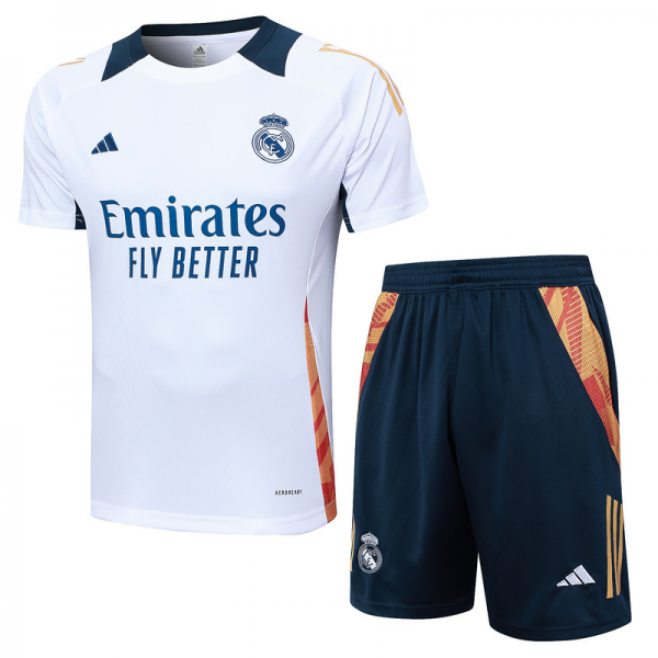 24/25 Real Madrid White Training Set Shirt and Shorts