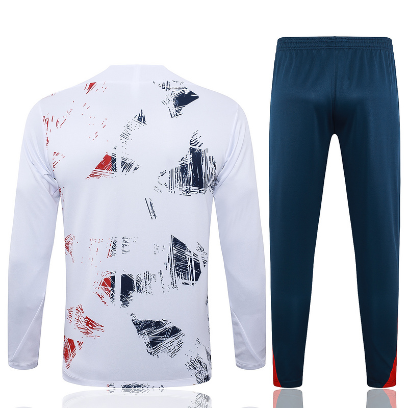 24/25 Parise White Long-sleeved half-pull training kit Football team kit
