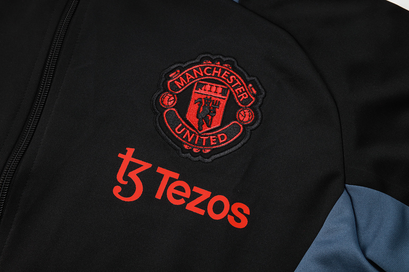2024/25 Manchester United Black Jacket Training Suit Set Football Team Shirt Sports Fashion