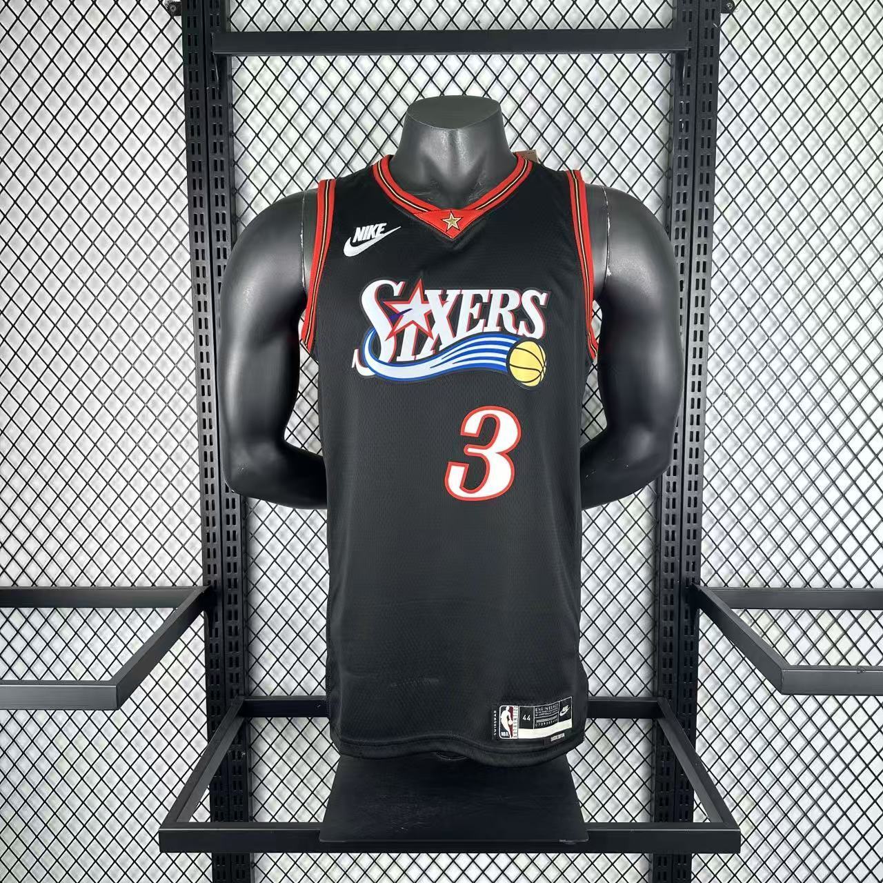 NBA Philadelphia 76ers 2026 Vintage Style Black Jersey IVERSON#3