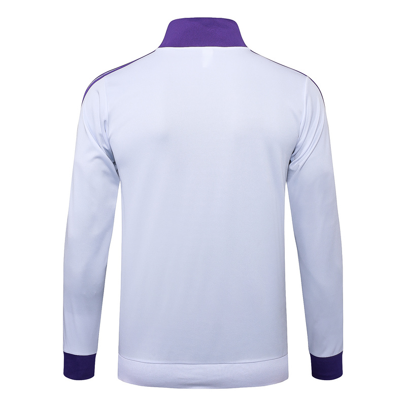 2024/25 Real Madrid White Jacket Training Suit Set Football Team Shirt Sports Fashion