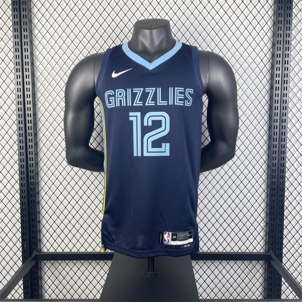 NBA Memphis Grizzies 2023 Round Neck Black Jersey MORANT#12 S-XXL