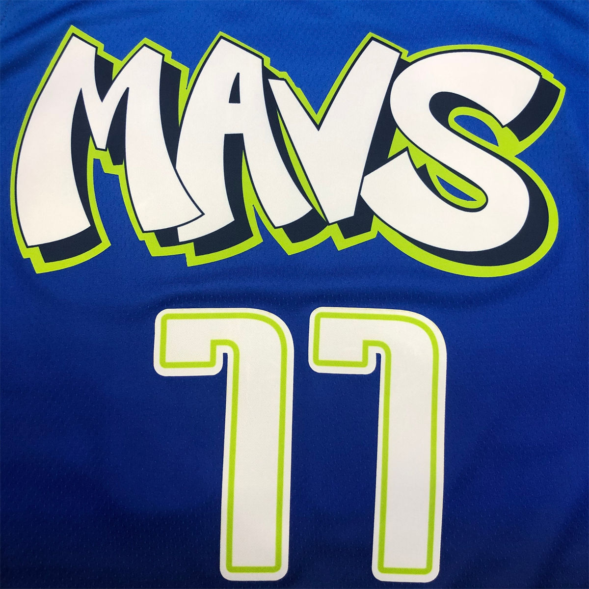 NBA Dallas Mavericks V Neck Black Blue Jersey DONCIC#77 S-XXL