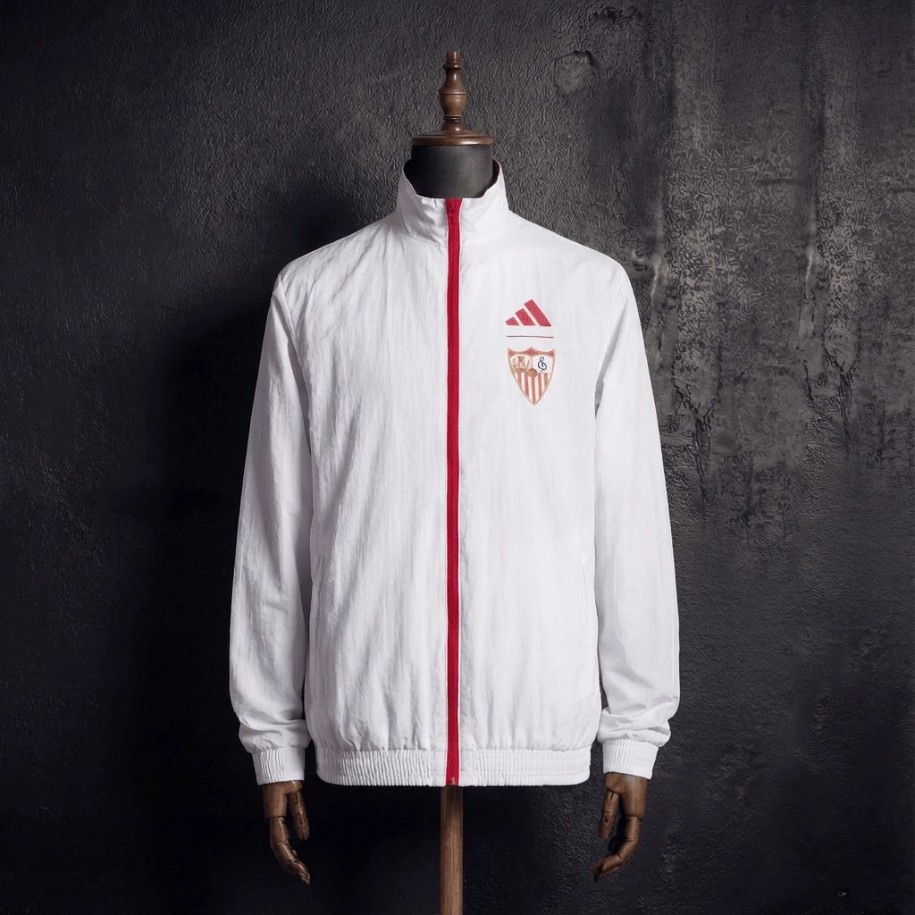 2026 Sevilla FC Red and White Reversible Jacket Windbreaker Sport Unifom