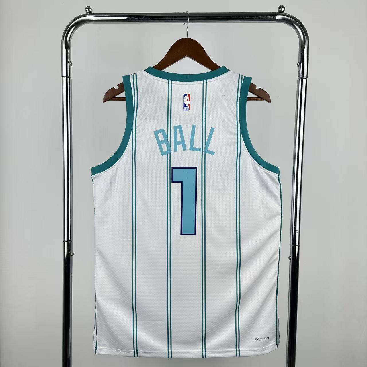 NBA Charlotte Hornets V-Neck White Jersey BALL#1
