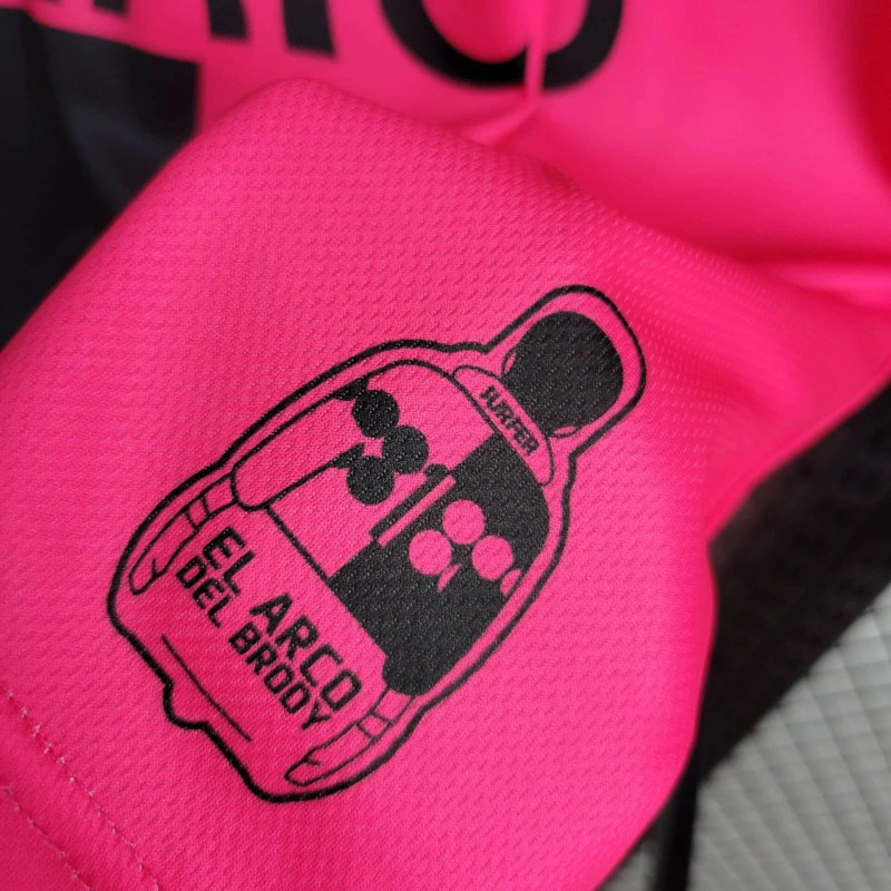 Retro Mexico 1998 World Cup Goalkeeper Pink and Black jersey Fan Version J.CAMPOS Number 1