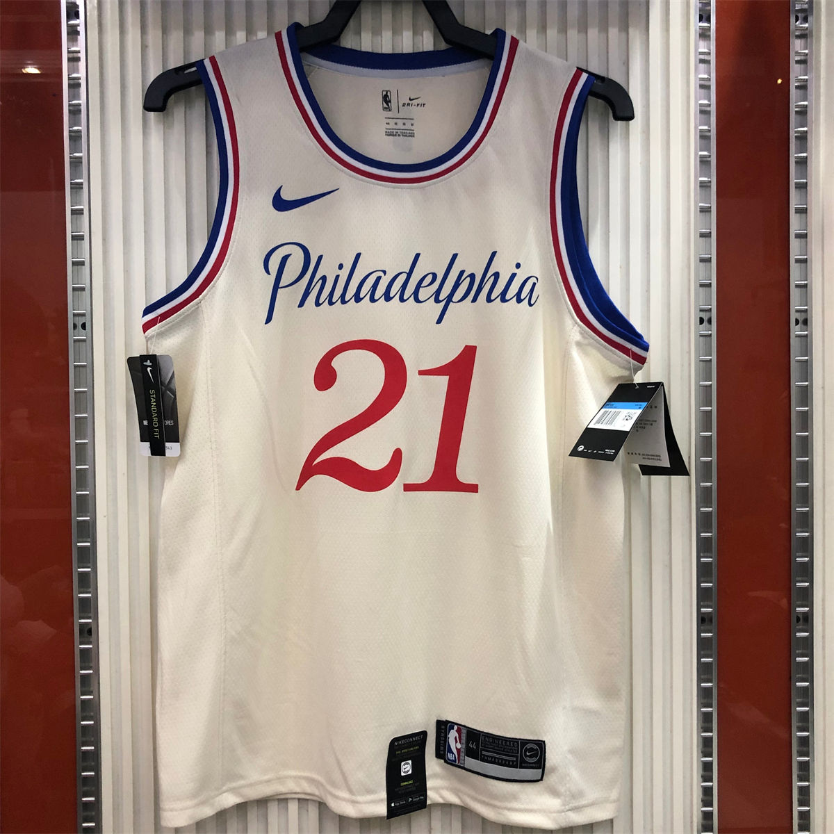 NBA Philadelphia 76ers Round neck White Jersey EMBIID#21 S-XXL