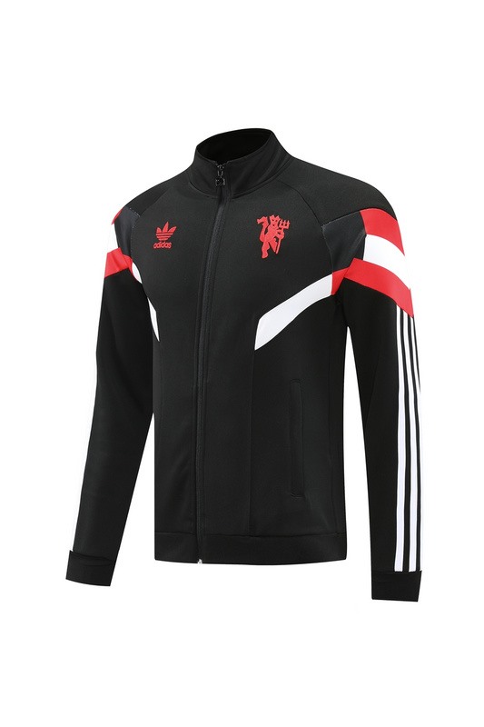 2024 Manchester Unite Black Jacket Training Suit Set Football Team Shirt Sports Fashion