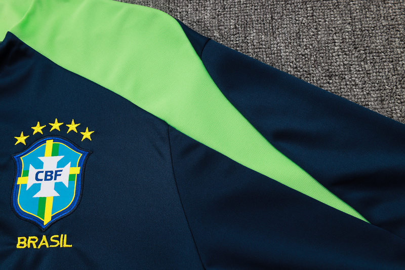24/25 Brazil Blue Long-sleeved half-pull training kit Football team kit