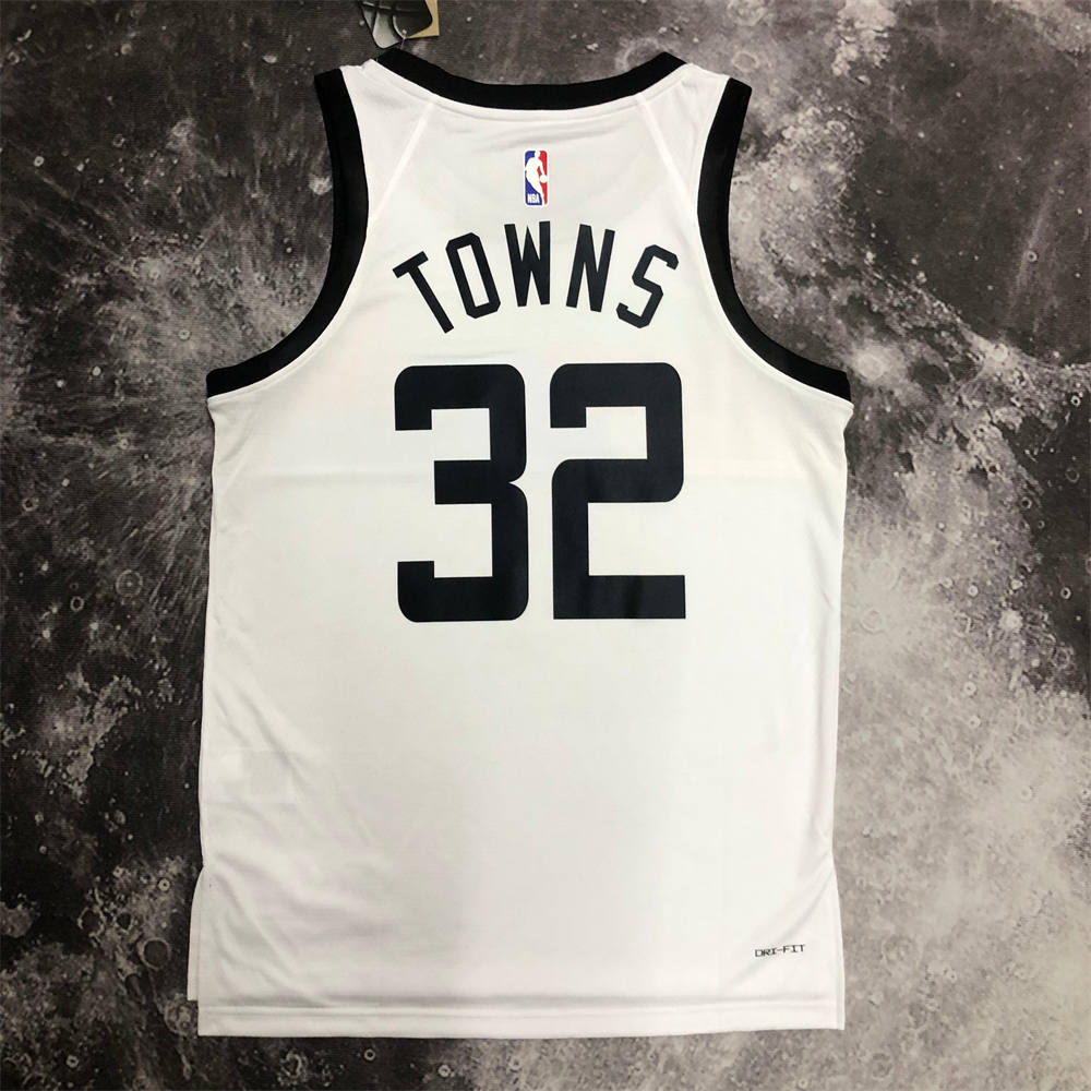NBA Minnesota Timberwolves Round Neck Black Jersey TOWNS#32 S-XXL