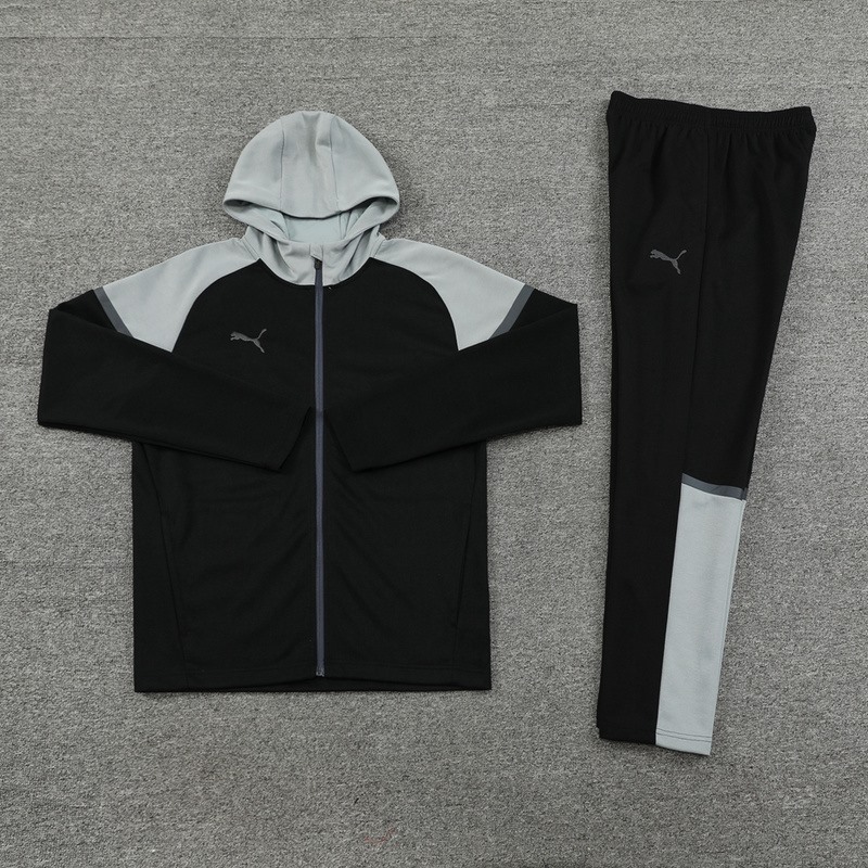 2024 Puma Black Hoodie Jacket Kit Set Football Team Shirt Sports Fashion