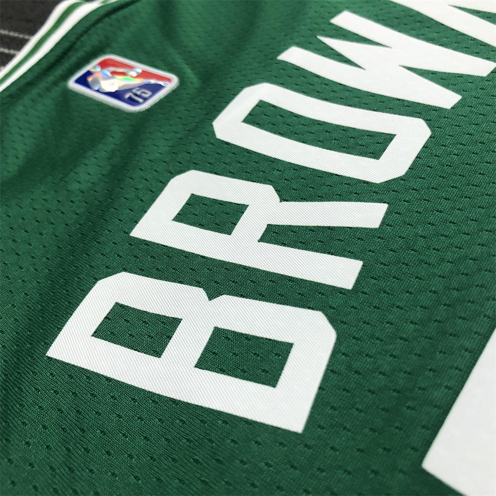 NBA Boston Celtics Round Neck 75th anniversary Green Jersey BROWN#7 S-XXL