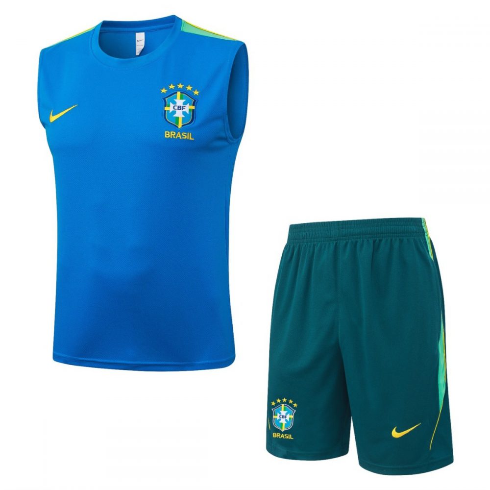 2026 Brazil Lake blue Training Set Shirt and Shorts
