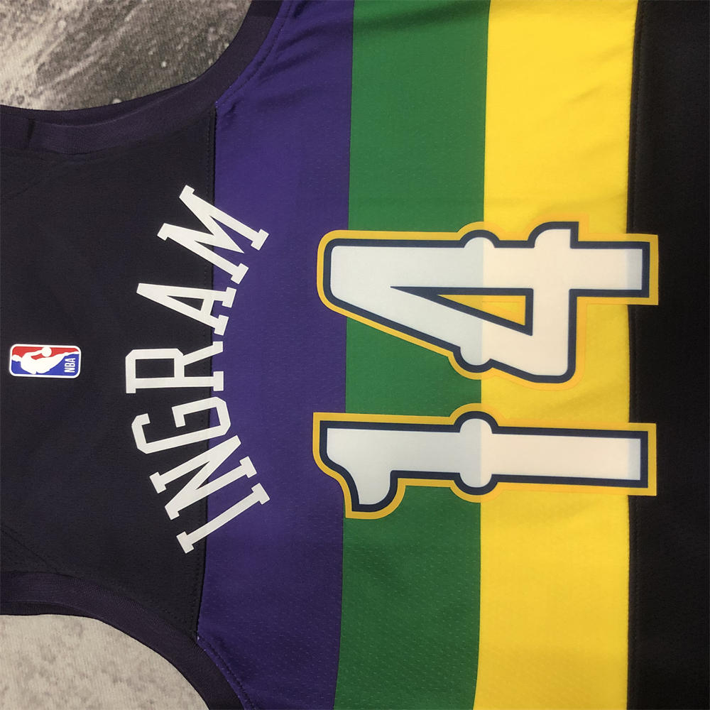 NBA New Orleans Pelicans V-Neck Black jersey INGRAM#14 S-XXL