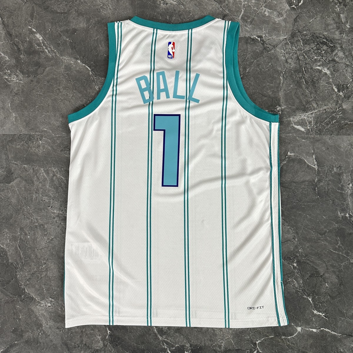 NBA Charlotte Hornets V-Neck White Jersey BALL#1