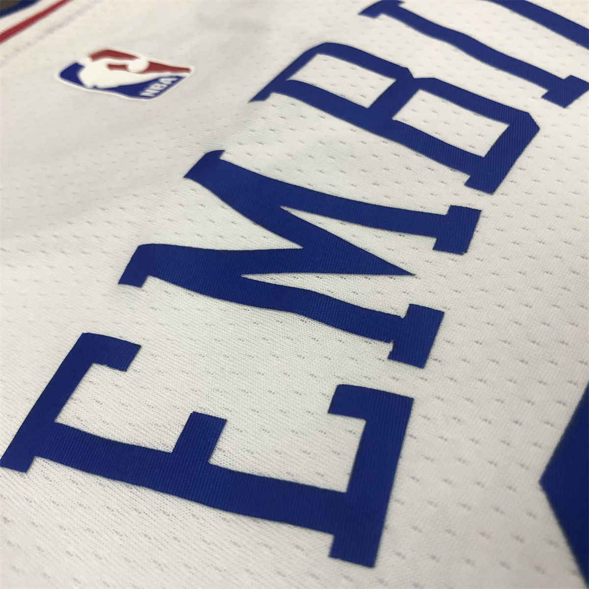 NBA Philadelphia 76ers V-Neck White Jersey EMBIID#21 S-XXL