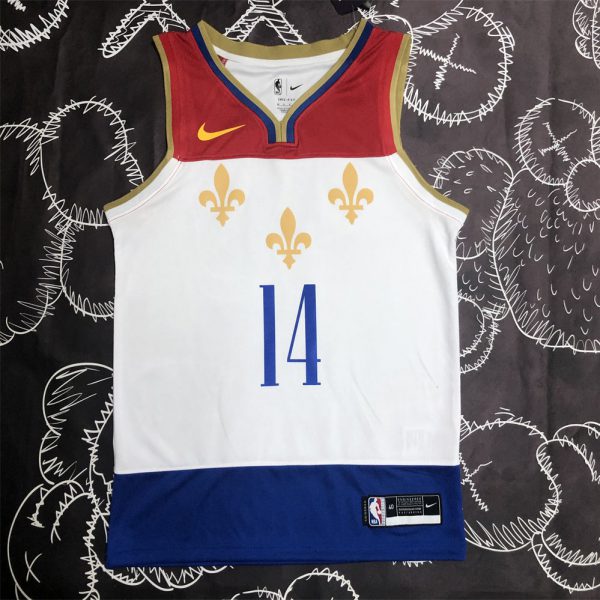 NBA New Orleans Pelicans V-Neck White jersey INGRAM#14 S-XXL