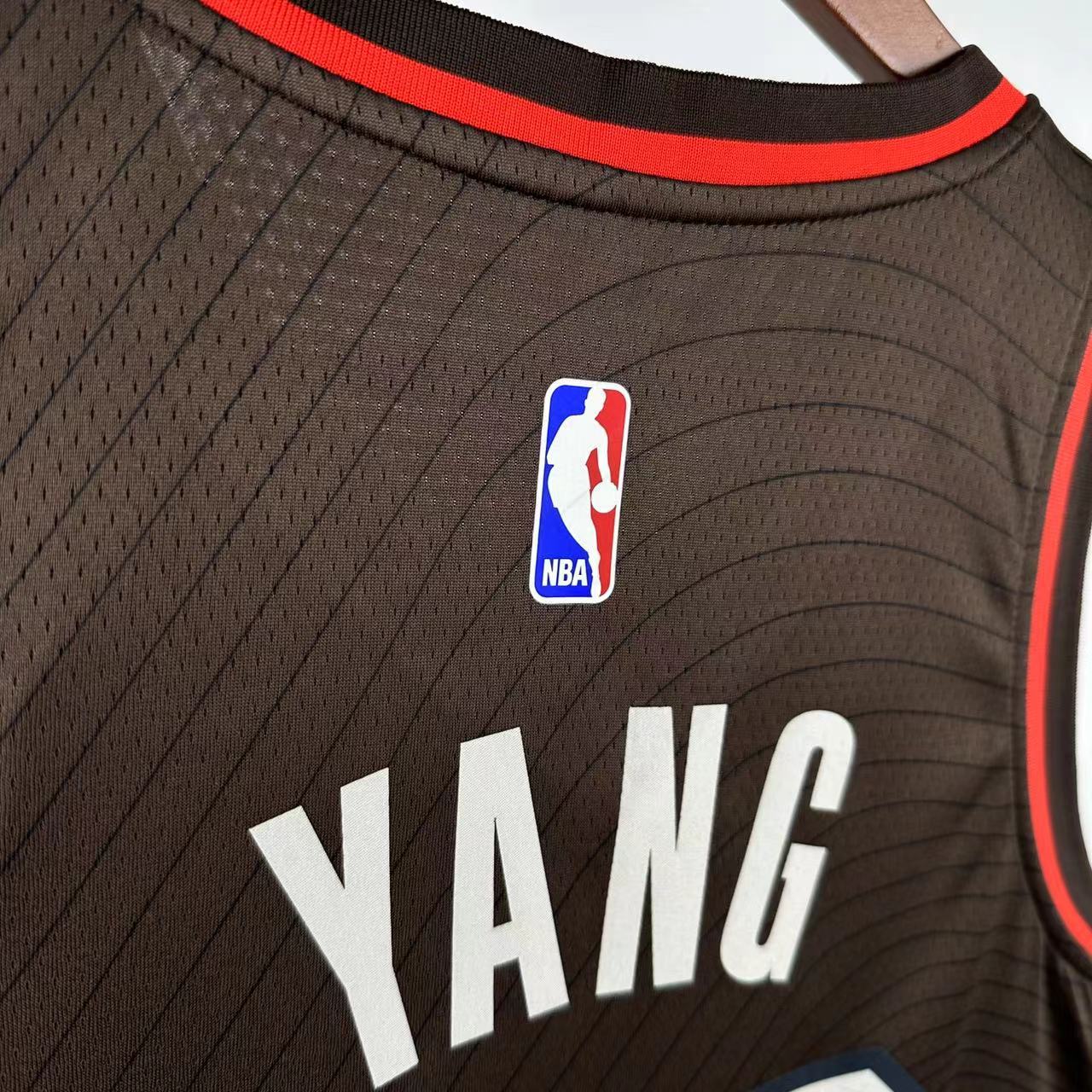 NBA Portland Trail Blazers 2021 V-Neck City Edition Black Jersey YANG#16 S-XXL