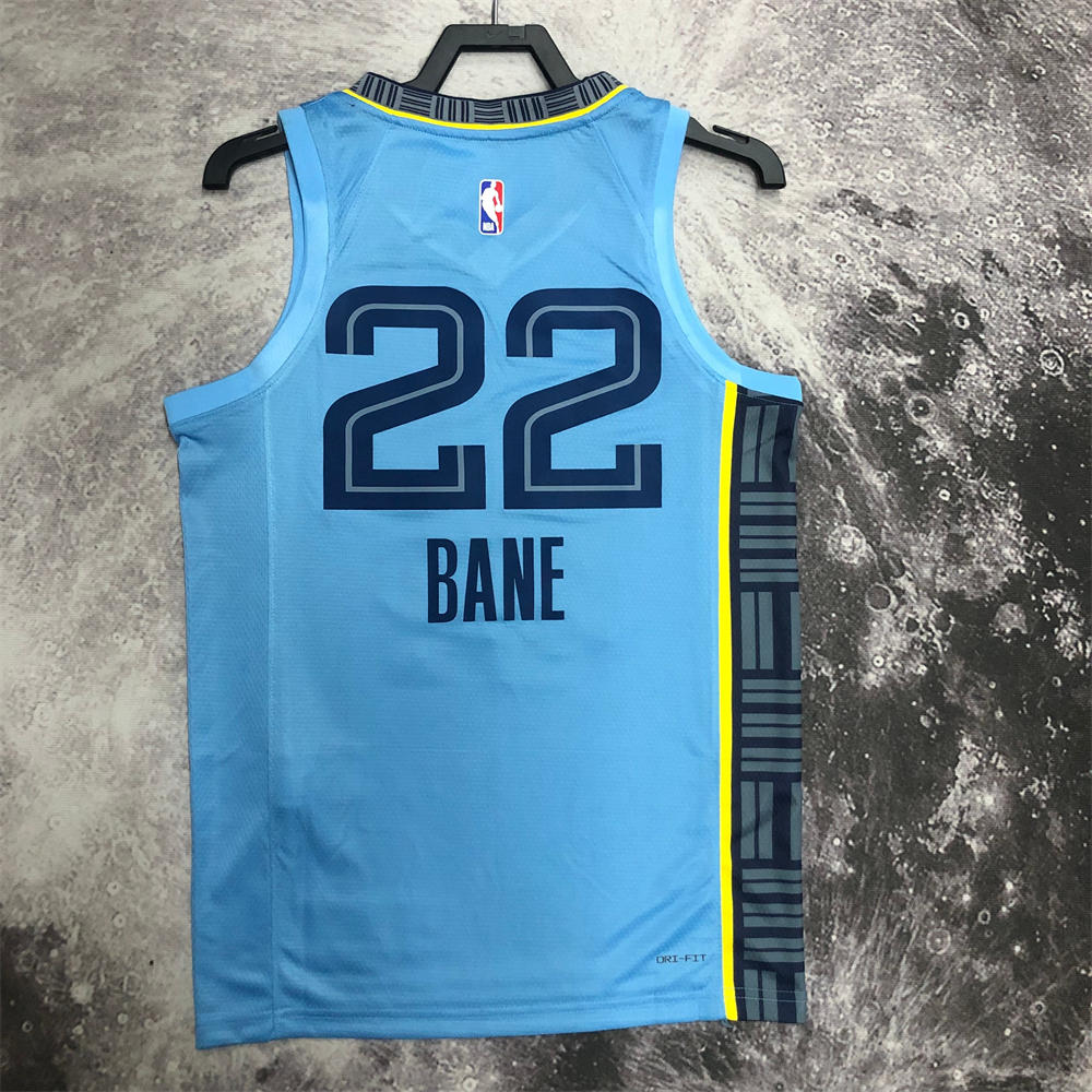 NBA Memphis Grizzies V-Neck Blue Jersey BANE#22 S-XXL