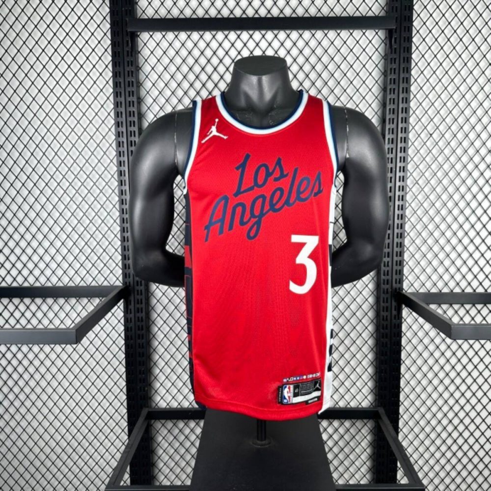 NBA Los Angeles Clippers 24/25 Round Neck JORDAN Edition Red Jersey PAUL#3 S-XXL