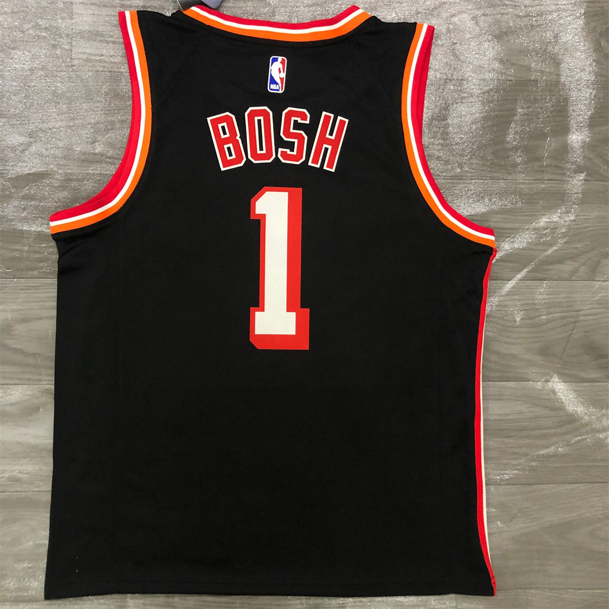 NBA Miami Hearts Round Neck Black Jersey BOSH#1 S-XXL