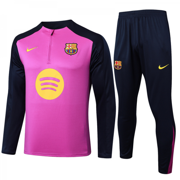 202526 Barcelona Purple Long-sleeved half-pull training kit Football team kit