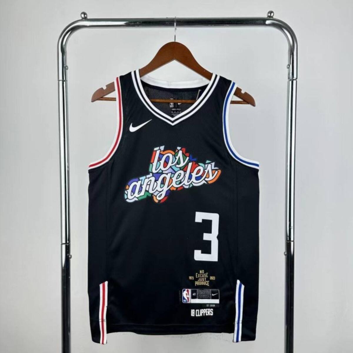 NBA Los Angeles Clippers V-Neck Black Jersey PAULl#3 S-XXL