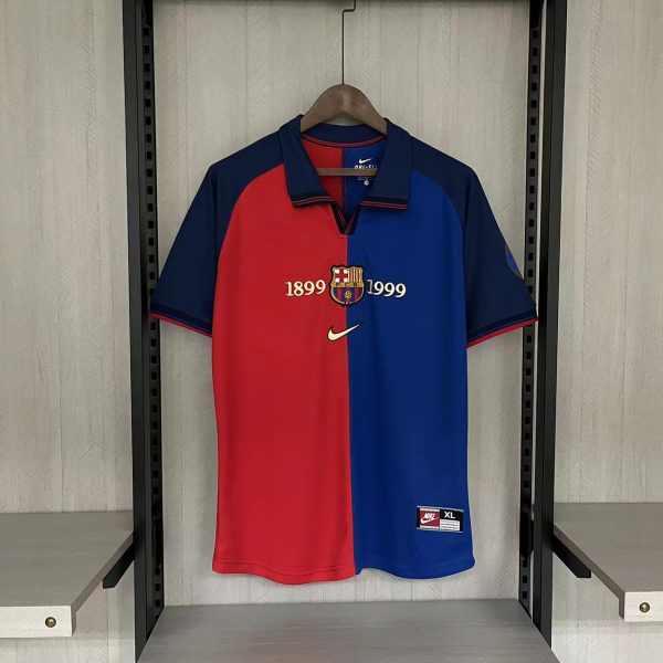 Retro Barcelona 99/00 100th Anniversary version home jersey Fan Version