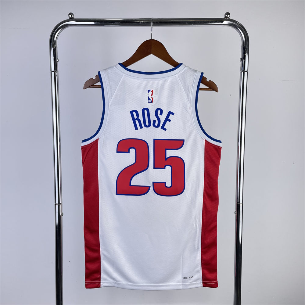 NBA Detroit Pistons 2024 ROSE#25 Swingman White Jersey S-XXL
