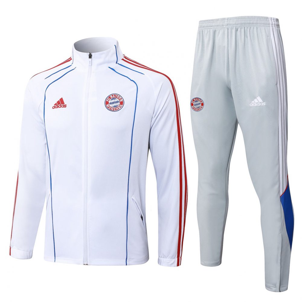 2025/26 Bayern Munich white Jacket Training Suit Set Football Team Shirt Sports Fashion