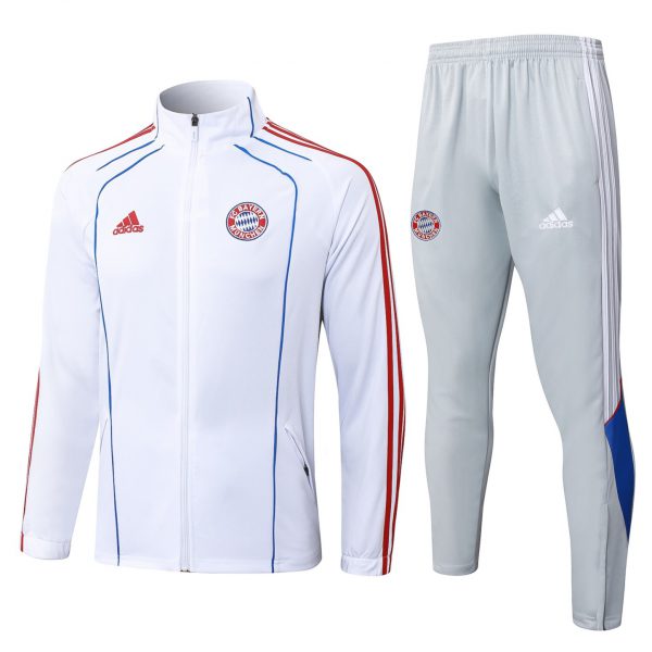 2025/26 Bayern Munich white Jacket Training Suit Set Football Team Shirt Sports Fashion