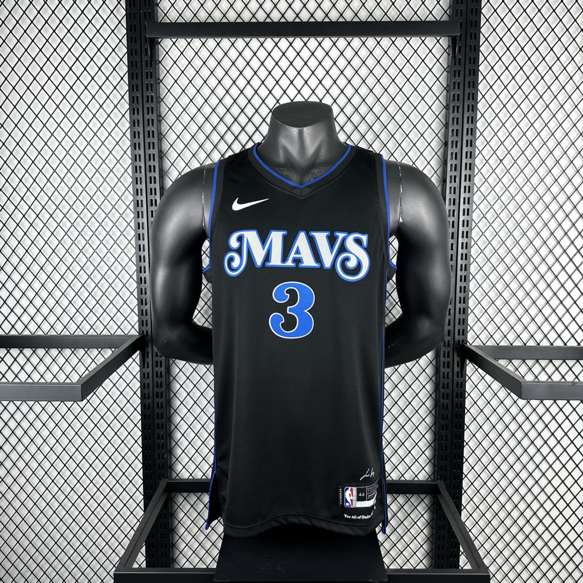 NBA Dallas Mavericks 2024 V-Neck Black Jersey DAVIS#3 S-XXL