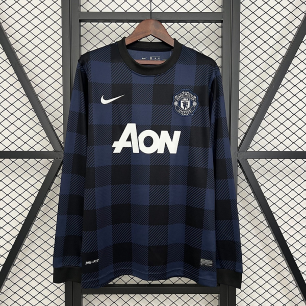 Retro Manchester United 2013/14 Black  Long Sleeves jersey Fan Version