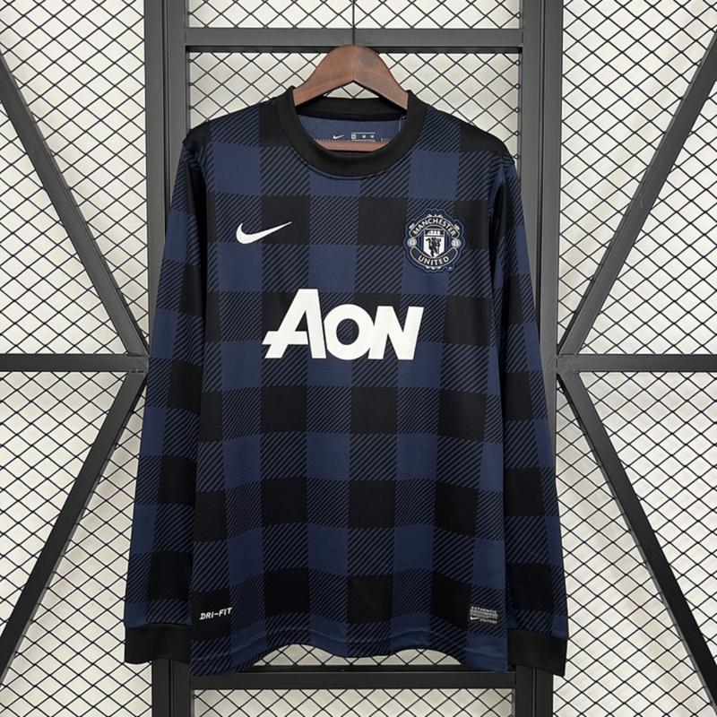 Retro Manchester United 2013/14 Black  Long Sleeves jersey Fan Version