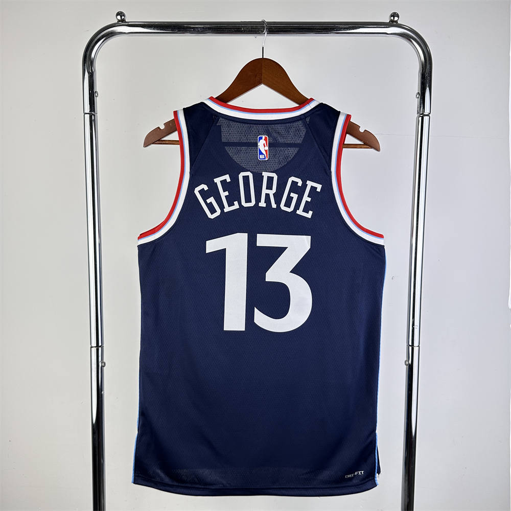 NBA Los Angeles Clippers 24/25 Round Neck dark blue Jersey GEORGE#13 S-XXL