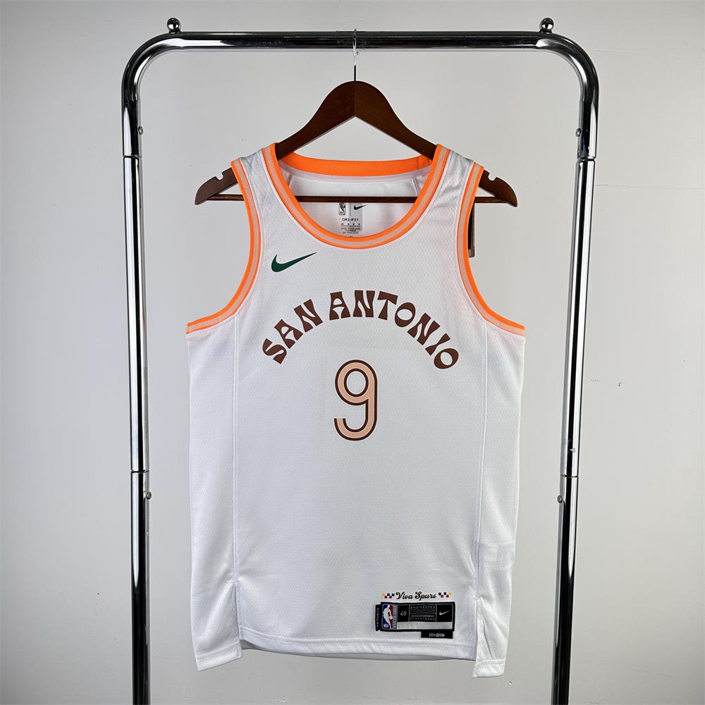 NBA San Antonio Spurs PARKER#9 2024 White City Edition Swingman Jersey S-XXL